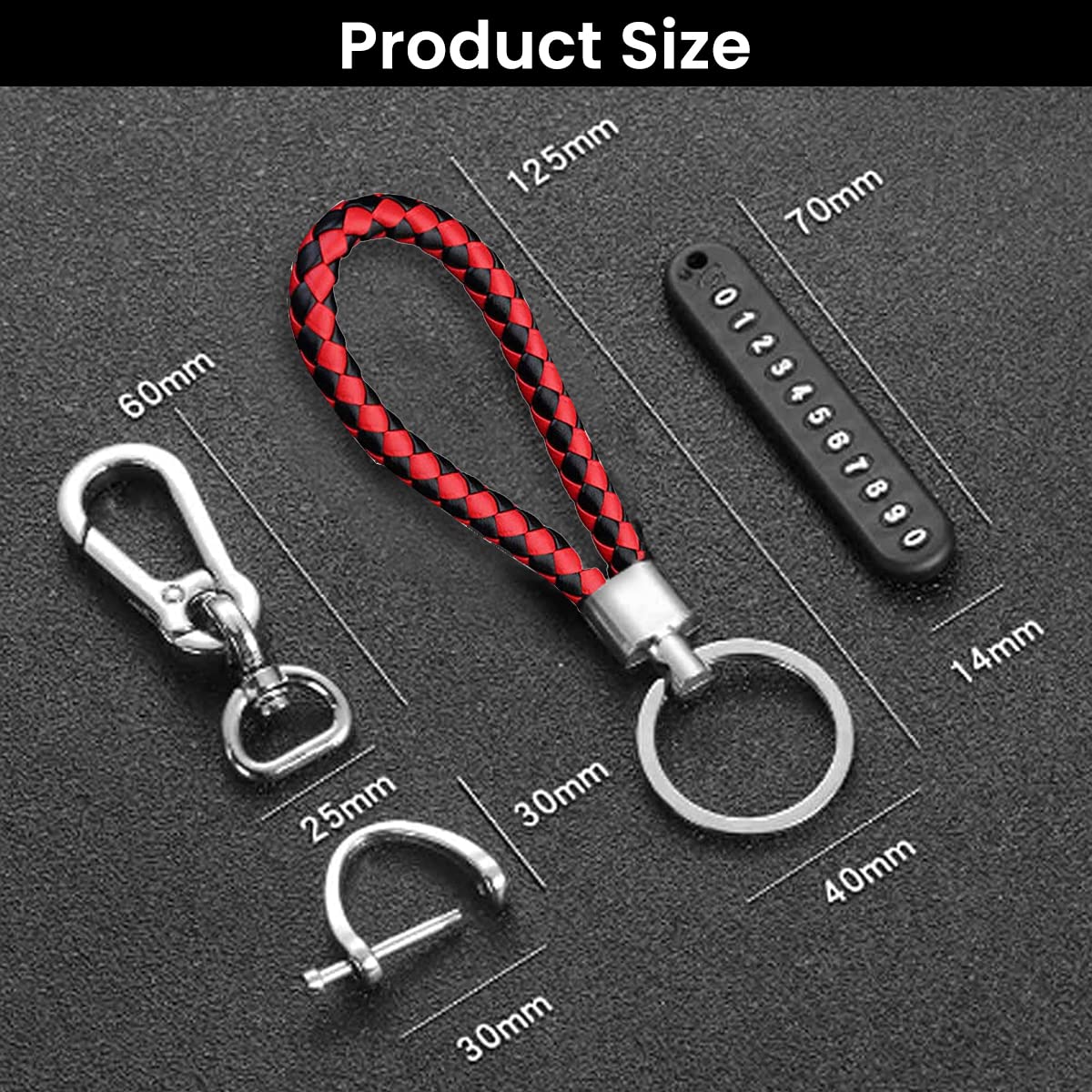GUSTAVE Keychain Anti Lost Car Keychain with Phone Number Pendant Universal Car Keychain Strong Alloy Car Keychain with Woven Hand Strap GUSTAVE Keychain Anti Lost Car Keychain with Phone Number Pendant Universal Car Keychain Strong Alloy Car Keychain with Woven Hand Strap